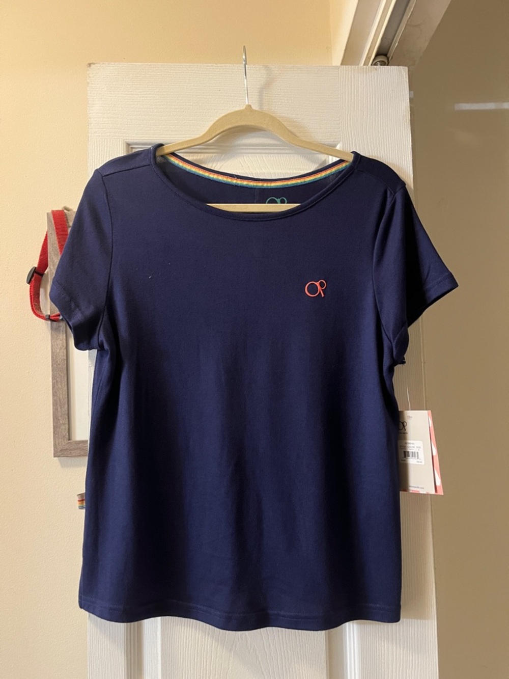 OP Navy Tee with Coral Accent NWT